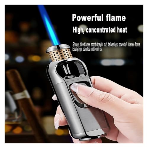 Encendedor de butano resistente al viento con llama azul miniatura 3