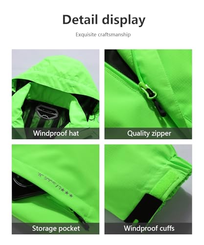 Image of Outdoor Men's Waterproof Raincoat Windbreaker Lightweight Rain Jacket with Detachable Hood