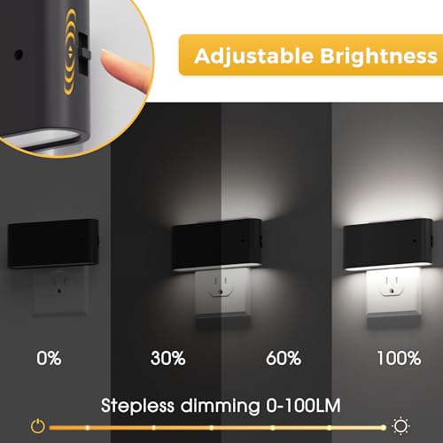 Image of L LOHAS LED Night Light, Dimmable Modern LED Night Lights Plug into Wall,Dusk to Dawn Sensor Night Lights for Kid, 0-100LM 5000K Nightlight for Hallway Bedroom Stairway