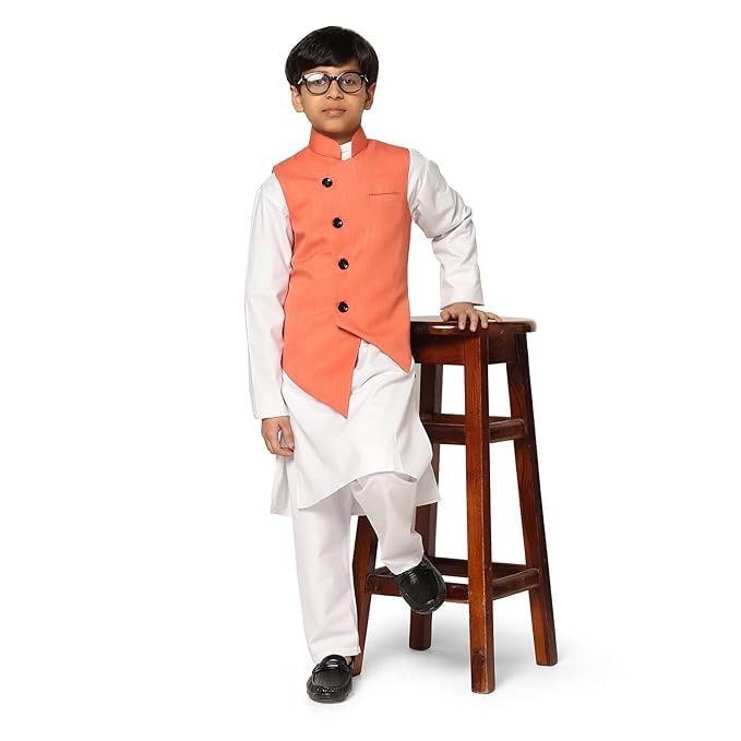 tututree Nehru Jacket for Boys | Kids Modi Jacket, Ethnic Waistcoat, Sleeveless Kurta Coat for Boys | for Weddings & Parties | Age 3-14 Years 1