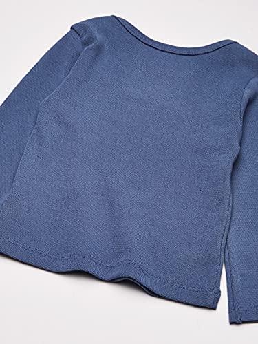 Hanes Ultimate Baby Boys Flexy 4 Pack Long Sleeve Crew Tees, Blue/Green, 0-6M