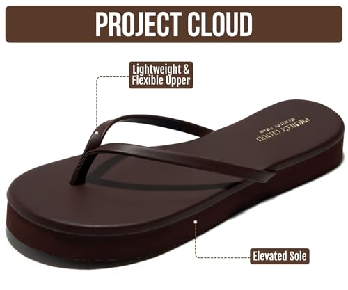 Image of Project Cloud Platform Sandals Women - Memory Foam Insole Flip Flops and Lightweight Womens Sandals - Non-Slip Summer Thong Sandals for Women 2026 (ELEVATION)