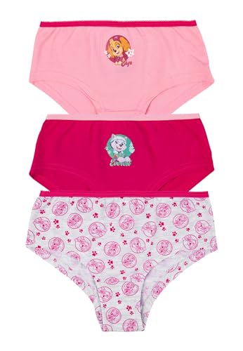 Pat' Patrouille Lot de 3 culottes pour fille - Sous-vêtements pour enfant - Rose/rouge, Rose/rouge, 110-116