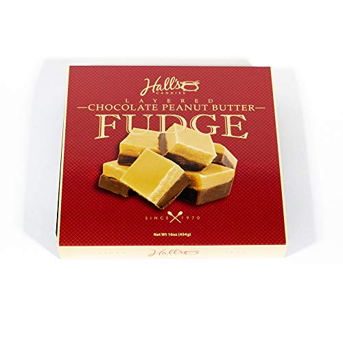 Hall's Chocolate Peanut Butter Layered Fudge, 1 Pound #TOP3