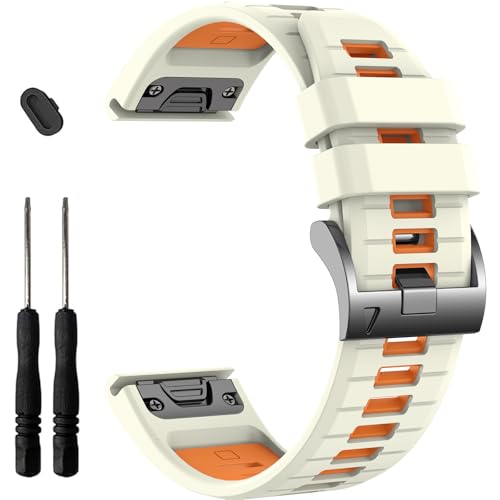 EZMVZKU 20mm Silicone Watchband for Garmin Fenix 8 AMOLED 43mm/7S/7S pro/Fenix 6S/6S Pro/5S/5S Plus,Quickfit Wristband Sports Strap for Garmin Approach S70 42mm/epix Pro 42MM/Descent Mk2s/Mk3i 43mm