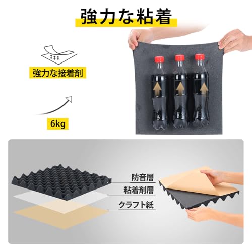 AUSLET 自己粘着吸音材 30x30x3cm（エッグ形） の商品画像 3
