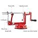 Apple Peeler Corer, Long lasting Chrome Cast Magnesium Alloy Apple Peeler Slicer Corer with Stainless Steel Blades and Powerful Suction Base for Apples and Potato(Red)