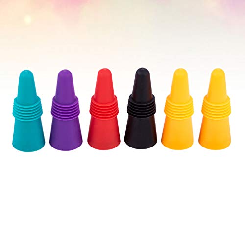 Hemoton 6 peças de tampas de vinho de silicone reutilizável selador de garrafas de bebidas de substi