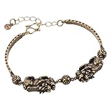 ibasenice Pulsera de Latón Retro Pi Yao para Parejas, Pulsera de Muñeca Feng Shui China, Amuleto Protector de Buena Suerte para San Valentín, Joyería Tradicional Mítica para Relación