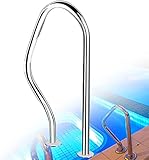 Swimming Pool Handrail 31.4x18.5 Inches 304 Stainless Steel for Inground or Steps, Deck Pool Hand Railing with All Accessories (Size : 2Pcs)