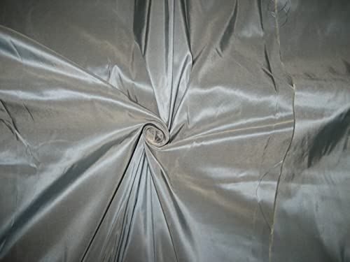 Tissu taffetas 100 % pure soie bleu ivoire 152 cm largeur au mètre pour couture