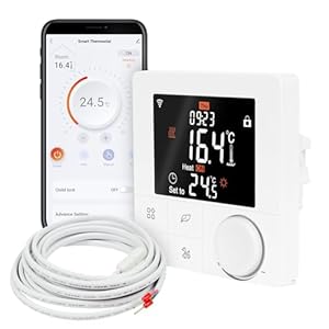 WT8 WiFi Thermostat Raumregler für elektrische Heizgeräte, Konvektoren und Fussbodenheizung mit TuyaSmart Smartphone App