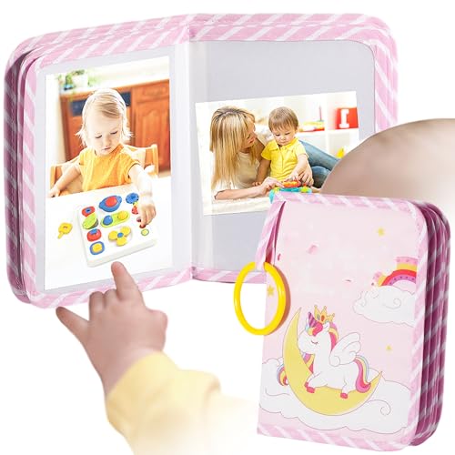 Álbum de tela suave foto de SQAQS: libro de recuerdos para niños, álbum de fotos de bebé, regalos personalizados, puede contener 16 imágenes