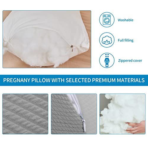 Gubei Pregnancy Pillow Maternity Side Sleeping Pillow , Pregnancy Double Wedge Pillow Support Body, Belly, Back, Knees, Maternity Pillow With Removable Jersey Cover #TOP4