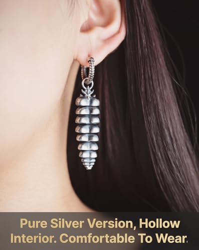 COPPERTIST.WU Rattlesnake Tail Earrings | Huggie Hoop Dangle Earrings Shakeable Fidget Jewelry Gift for Men Women4