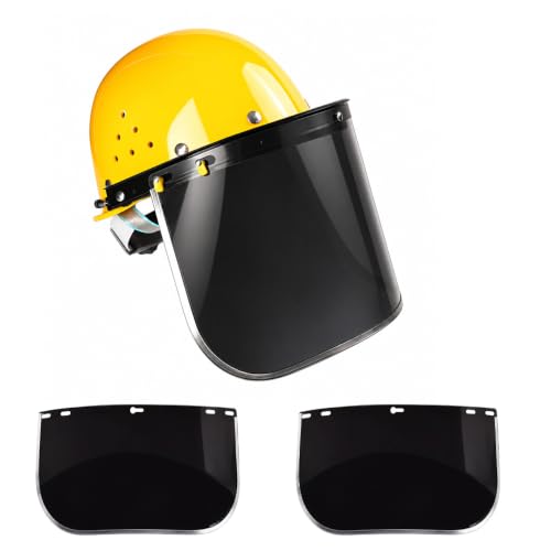 Image of SGZIOO 2 Pcs Face Shield Replacement Lens, Tinted Face Visor Shield 40x20cm | Protective Face Shield Replacement Lens Compatible with Hobart 770580, Protective Visor for Welding, Grinding, Work, Cosplay