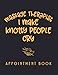I MAKE KNOTTY PEOPLE CRY. MASSAGE THERAPIST APPOINTMENT BOOK: Undated 52 Week Client Appointment Book | Two year calendar | Daily Planner for Massage Therapy Salon and Spa.