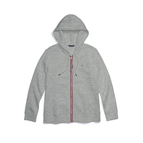 Tommy Hilfiger Women's Adaptive Hoodie with Magnetic Zipper, BC01 Light Grey Heather, SM