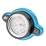 KIMISS サーモスタット付きラジエーターキャップ 車用 防漏れ 温度計付き ユニバーサルタイプ ラジエーター部品のために