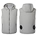 ZAYZ Gilet Rafraîchissant de Ventilateur Vêtements Climatisés 3 Vitesses Réglable Gilet de Refroidissement de Protection Solaire pour L'été, Chemises de Glace Portables (Color : Grey, Size : L)