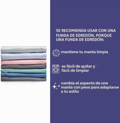 Miniatura 8 de Ynm Manta Pesada Para Dormir, Estrés Y Ansiedad, Material 100 Algodón Con Cuentas De Cristal Gris Oscuro, 152 Cm X 203 Cm, 11 Kg , Apta Para Uso De Una Persona En Camas Dobles Y King
