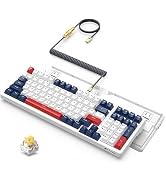 ATTACK SHARK K98 przewodowa klawiatura do gier typu hot swap LIGHTSYNC RGB z odłączanym metalowym zwiniętym USB C ...