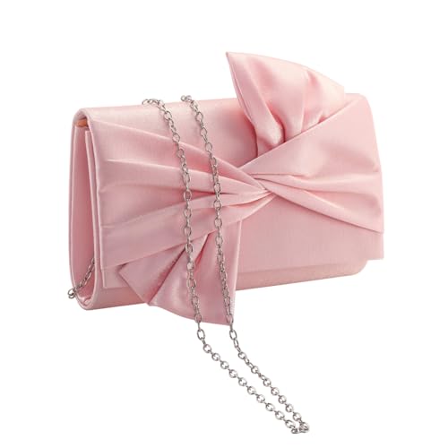 Image of WALLYN'S Satin Clutch purse evening bag for women party wedding handbag