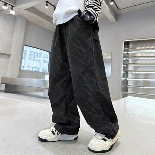 Boys Baggy Sweatpants Straight Wide Leg Open Bottom Cargo Pants Fall Casual Fashion Workout Jogger Streetwear Pockets2