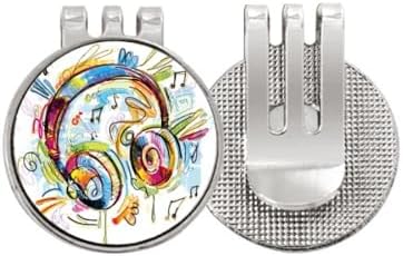 DIYthinker Headset Colorful Music Pattern Golf Ball Marker Hat Cap Clip Enamel Magnetic image 2