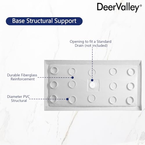 Image of DeerValley 60 inchL X 34 inchW Single Threshold Shower Base in White