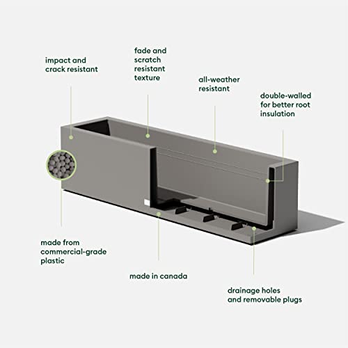 Veradek Metallic Series Indoor/Outdoor Rectangular Window Box Planter #TOP1