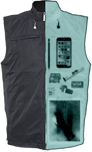 AyeGear V26 Vest with 26 Pockets, Dual Pockets for iPad or Tablets, Earphone Routing System, Weatherproof, Concealed Carry Clothing, No Bulge, Lightweight Gilet