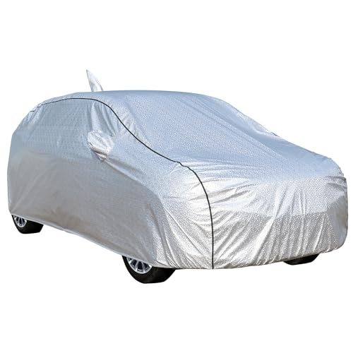 Image of Allextreme RK7007 100% Tested Waterproof Car Body Cover Compatible with Renault KWID Custom Fit Dustproof UV Heat Resistant Indoor Outdoor Body Protection (Reflective Silver with Mirror)