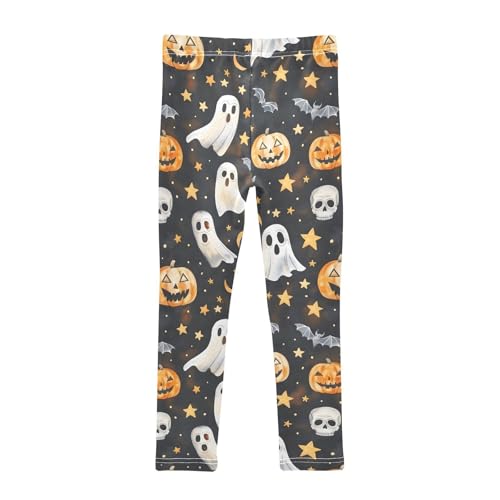 Stars Moon Pumpkin Ghost Seamless Girls Leggings Soft Stretch Workout Yoga Dance Pants for Kids Casual Tights2