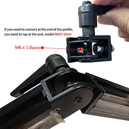 Image of 4 Sets Black 2020 Aluminum Extrusion Pivot Hinge Swivel Degree Angle Bracket with Handle for 20 Series 20 /20 2040 V T Slot Extruded Aluminum Profile Hardware Connector