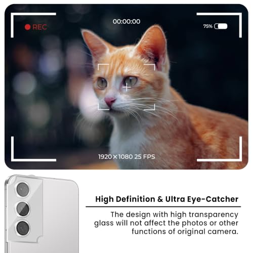 Image of ArmourPro Camera Lens Protector for Samsung Galaxy S23 and Samsung S24 with Auto Alignment Installation Frame, AR+AF Coated Tempered Glass Camera Rings, Anti-Scratch, Case Friendly | Silver