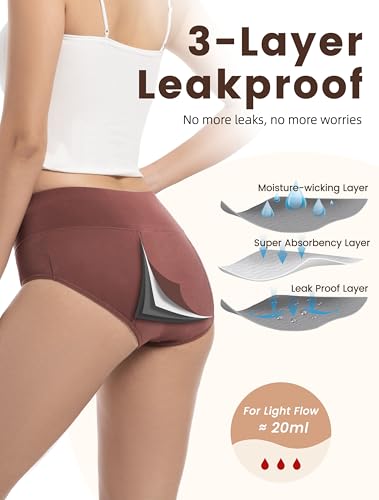 High Waist Period Underwear for Women Heavy Flow Soft Absorbent Leakproof Period Panties Pack of 32