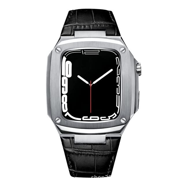 Kit de modification Apple Watch 44 mm avec boîtier métal et bracelet iWatch