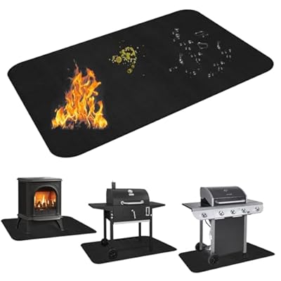 LXLZSH Large 65 x 48 inches Under Grill Mat for Outdoor Grill,Fireproof Grill Mat,Fireplace Hearth Rug,Fire Pit Mat,Oil Proof Waterproof Under Grill Floor Mats BBQ Protector for Decks and Patios