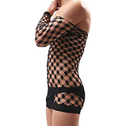 Mens Bodysuit Male Hollow Out Mesh Fashion Nightclub Bodysuit Stockings Tight-image-46