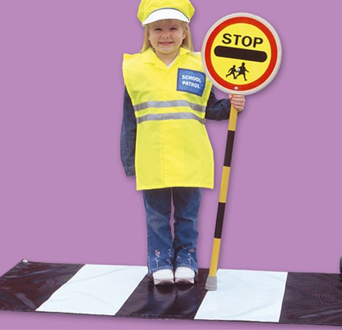 Learning With Linden Zebra Crossing Mat (Code S351) Black and White PVC Mat with Corner Eyelets, 140x75cm