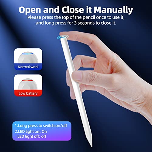 Anmone Ipad Pencil 2Nd Generation For Ipad Pro 1/2/3/4/5Th Ipad Air 4/5Th Ipad Mini 6Th, Wireless Charging/Palm Rejection/Bluetooth Power Display/High Precision/Tilt Sensing Ipad Stylus Pen #TOP4