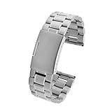 DHMXDC 22mm Width Stainless Steel Strap Metal Band for Motorola Moto 360 2nd Smartwatch and Lg Asus, Urbane, Pebble, Samsung Gear 2 Neo (Modern/Silver)