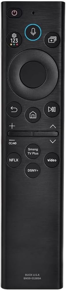 BN59-01385A Samsung TV Remote Control Replacement for Smart TV – Easy Setup, Universal Voice Remote, No Solarcell – Works with Samsung QLED, Frame, Crystal UHD, 4K, & LED Smart TVs