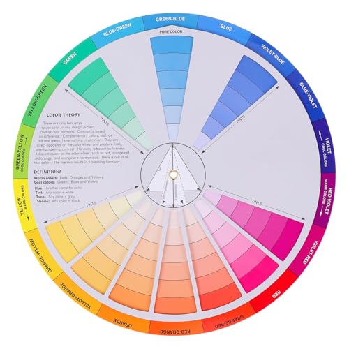 NUOBESTY Farbrad Für Künstler Drehbares Farbraddiagramm Farbpalette Für Make up Und Malen Farbverständnis Verbessern Lernwerkzeug Für Kreative Profis