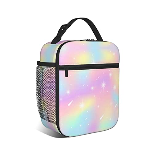 cuesr Lonchera con diseño de teñido anudado para niños y niñas, con aislamiento, térmica, bonita bolsa de almuerzo para la escuela