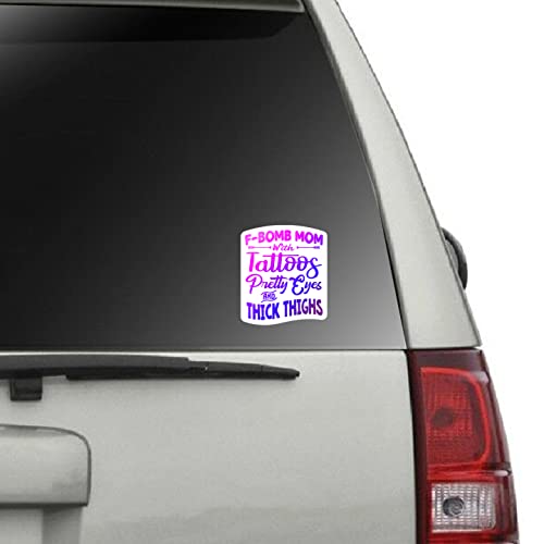 F-Bomb Mom Vinyl Decal Sticker For Cars Trucks Windows Bumpers Walls Laptops Cups Etc - Peel And Stick Weatherproof Indoor Outdoor Full Color Printed Laminated Vinyl - 5 Inches At Largest Point - Kcd3445 #TOP3