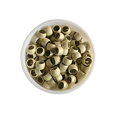 LSNDF 1000Pcs Non-Silicone Nano Ring Nano Lined Beads for Nano Ring Hair Extensions Hair Tinsel Feather Hair Extensions(4.0mm, Blonde)