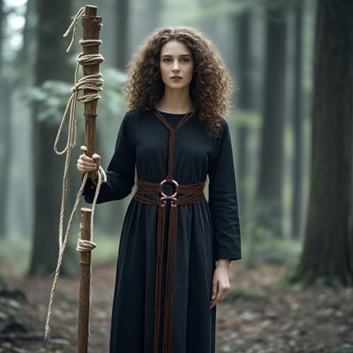 L'VOW Women Viking Troll Cross Rope Belt - Norse Witch & Medieval Shaman Waist Belt - Pagan Accessory3