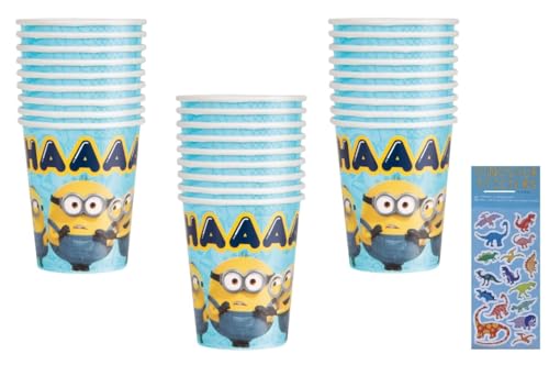 Unique Despicable Me Party Supplies Bundle Pack includes Party Paper Cups - 24 Count